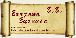 Borjana Burević vizit kartica